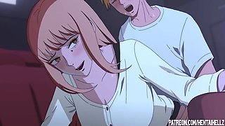 Makima Got Excited From Public Sex In The Cinema - Hentai Anime