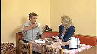 Blonde mature slut gets her pussy plowed