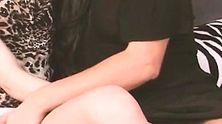 Lucky Sexy Babes Scene-4_brunette and Redhead Lesbians Having Sex on a Swing with a Double Dildo