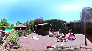 Heat up your summer with Shana and Heidi in a steamy foursome by the pool