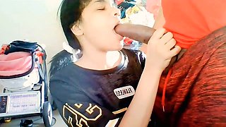Sporty girl delivers mind-blowing deep throat blowjob with massive jizz shotgun