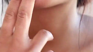 Sweert ebony Blue Skye insatiably POV blowjob and cum swallow