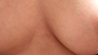 Blindfolded Blonde Pleasures Herself with Dildo and Fingers