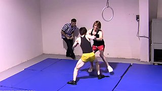 Master Watches His Subs Wrestling Naked