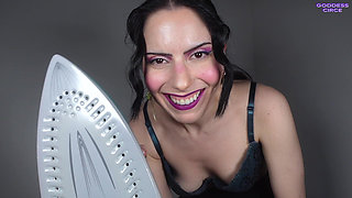 Mr. White Voice Is My Filthy Whore - Crazy Nymphomaniac Makes the Doctor Scream - Iron on Testicles - Extreme CBT POV