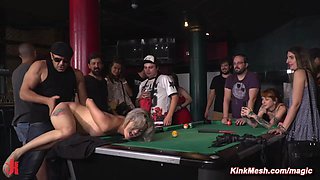 Blond public humiliation and BDSM