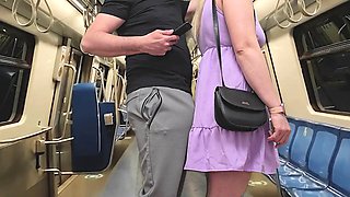 Watching how my wife is touched in public. She stroke strangers erection on crowded subway