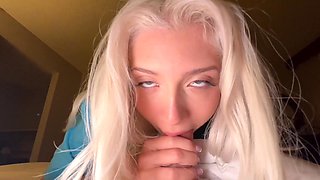 blonde beauty enjoys steamy home fuck after bj foreplay