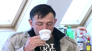 Amateur German Wife Takes Hard Kitchen Fucking