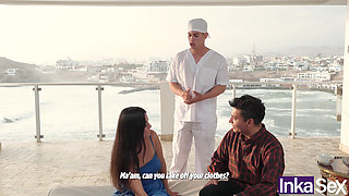 Masseuse Touches My Young Peruvian Wife and Ends up Fucking Her in Front of Me.