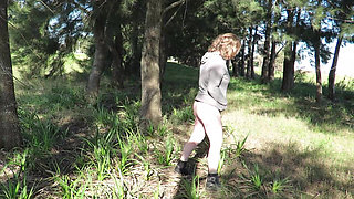 Patricia and Her Ass Walks Among the Pines
