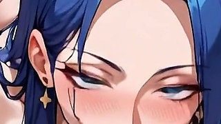 Anime Ai Tattooed Girl Performs Deep Throat
