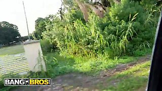 Bangbros - rei sky demonstrates her tits on the bus and gets nailed hard with her arse quivering from every thrust