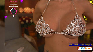 JustinneJade Tittyfuck in a Sexy Bra - Dildo Between Big Tits Like a Real Cock