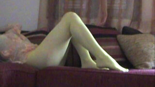 Relaxing in Yellow Pantyhose