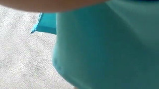 Room Cleaning in No Bra and Miniskirt, Cute Japanese Girl Is Natural Tits Stick Out From Short T-shirts, Thong Panties Visible