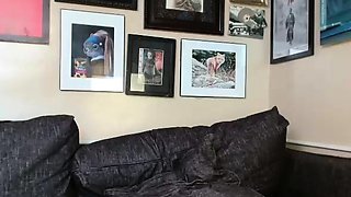 Big Tits Tranny Jerking her Big Hard Cock