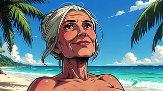 Ai Cartoon Women at Nude Beach