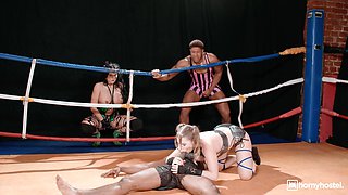 Horny Hostel with Wild Interracial Boxing Event - Tag Me In - Amalia Davis takes on BBC