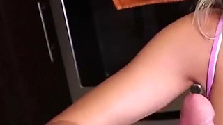 Blondie Bombshell's Stepson Fantasy Teasing Blowjob While Hubby Is Gone