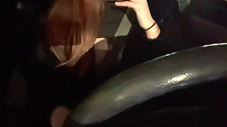 Italian Big Tits MILF Artemisia Love Sexy Car Ride Driving Around Smoking a Cigarette and Flashing Her Big Juicy Boobs