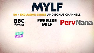 Mylfdom - big titted mature tramp Becky Bandini gets predominated and spanked by tattooed stud