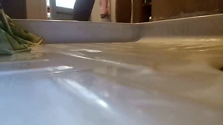 Shower Giantess: Colossal Bare Feet in the Rain