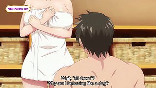Teacher’s cock gets stroked & sucked by sweaty harem girls in hot outdoor bath (Subbed)
