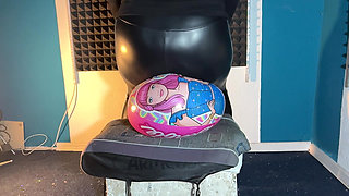 Lucy Sit Pops 12 50cm Customer Choosen Beach Balls in Shiny Black Pants! 2 Cameras with Slowmo