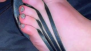 Close up Cumshot on Sexy Sandaled Feet