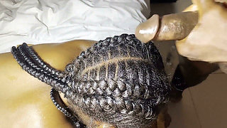 Hair Fetish for Ebony Teen Receiving Cum