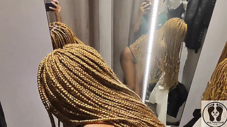 Real Couple Fucking in Fitting Room Trying Clothes Ebony Sex.