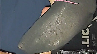 Naughty Black Nike No-show Ankle Socks Sockjob Footjob with Slipper Removal