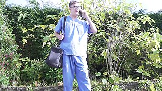 GilfAF- Young Doctor Spurts Warm Cream Over Granny Skyler