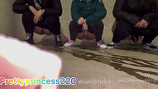 3 Babes Peeing at the Same Time Outside