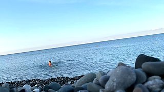 Monika Fox Swims Naked In Sea