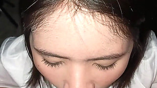Asian Student Model Blowjob Deepthroat Swallows