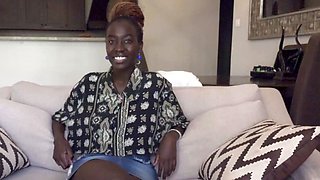 This EBONY AMATEUR brought a resume and a bikini