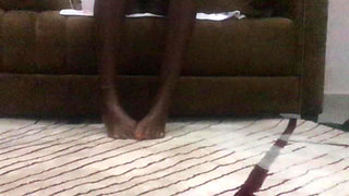 African Ebony Feet Fetish Petite Oiled Teen 18 Sitting