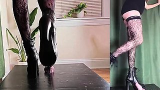 Stomping Kicking and Grinding Your Slave Cock and Balls