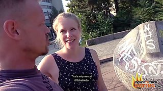 Blonde Claudia Bitch Instantly Clicks with Swea