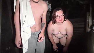 I'm Watching a Chubby Girl and a Guy Take a Shower