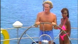 Blonde couple sucking licking in the yacht