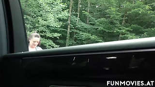 Mature brunettes gets pounded outdoors