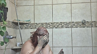 Big Beauty Nurse Vicki Taking a Mud Treatment in My Shower!