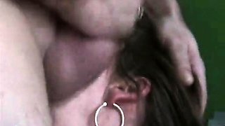 Busty brunette slut enjoys extreme amateur pov blowjob