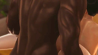 Bellflower. a Curvy MILF Takes a Big Black Cock Sweetly From Behind at the Table. Emptie41