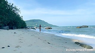 Aesthetic ocean beach masturbation with a hot girlfriend Sakura Hell