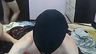 Two guys take turns fucking hot Russian teen brunette