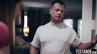 Pregnant petite eighteen years old got laid by stepdad